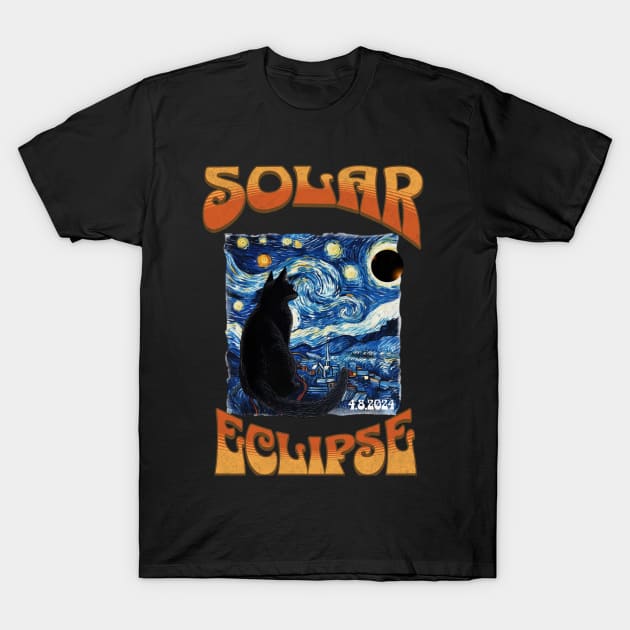 Starry Night Solar Eclipse 2024 T-Shirt by VisionDesigner